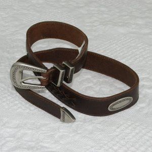 Lucky Brand Mahogany WESTERN LEATHER BELT XS